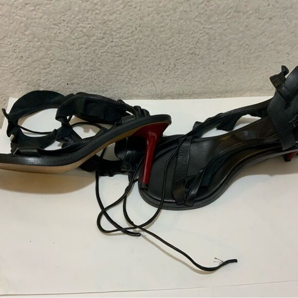 Isabel Marant Black Leather Ruffle Tie Detail size 37 Italy - Picture 12 of 12